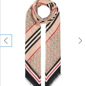 Burberry
Monogram Icon Stripe Gauze Square Scarf